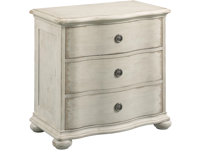 American Drew Bedroom Helene Three Drawer Nightstand - Creme 309-420C at Norwood Furniture