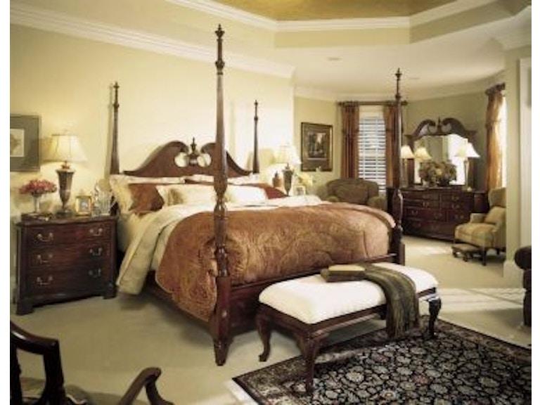 American Drew Bedroom Pediment Poster Queen Bed Complete 791-375R at Norwood Furniture