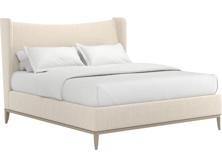 ART Furniture Bedroom Edwin King Wing Shelter Upholstered Bed-Creme 413136-2743H9 at Norwood Furniture