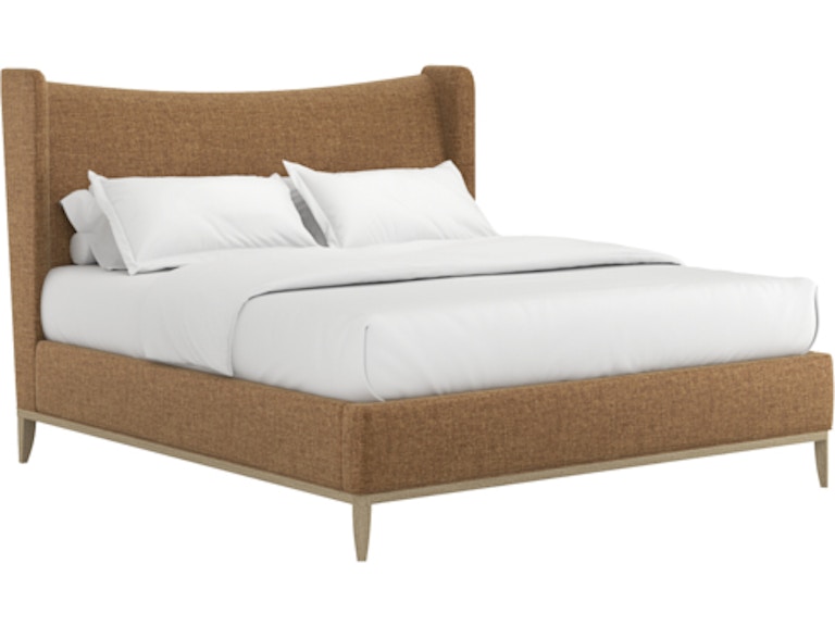 ART Furniture Bedroom Edwin Queen Wing Shelter Upholstered Bed-Suede 413135-2743H7 at Norwood Furniture