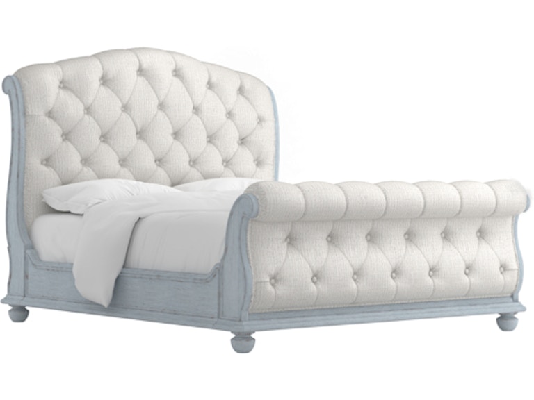 ART Furniture Bedroom Summer Creek Queen Upholstered Sleigh Bed-Blue 251125-1361 at Norwood Furniture