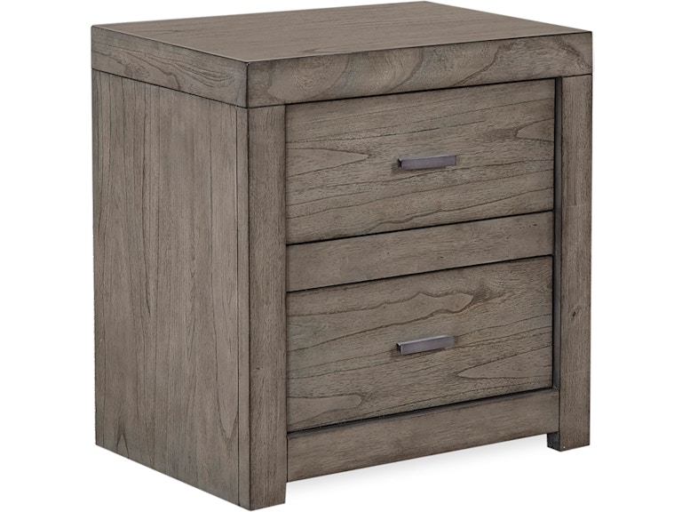 aspenhome Bedroom 2 Drawer Nightstand with power IML-450-GRY-1 at Norwood Furniture