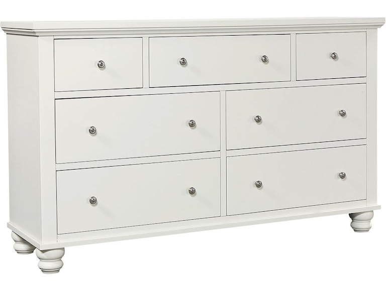 aspenhome Bedroom Double Dresser ICB-454-WHT-5 at Norwood Furniture