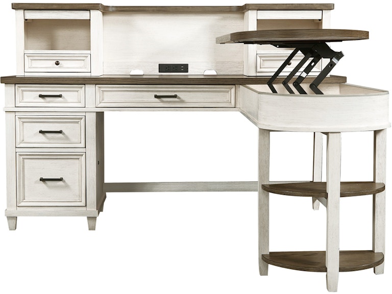 aspenhome Home Office Pedestal Desk and Return I248-135 at Norwood Furniture