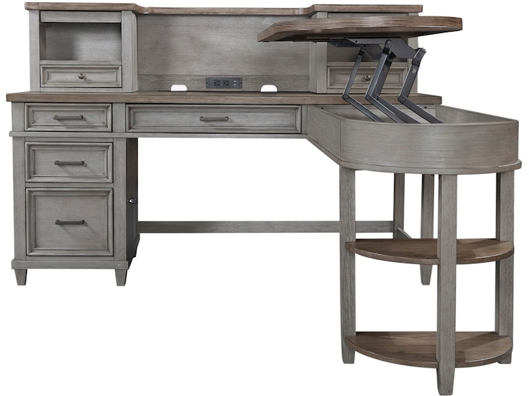 aspenhome Home Office Pedestal Desk and Return I248-136 at Norwood Furniture
