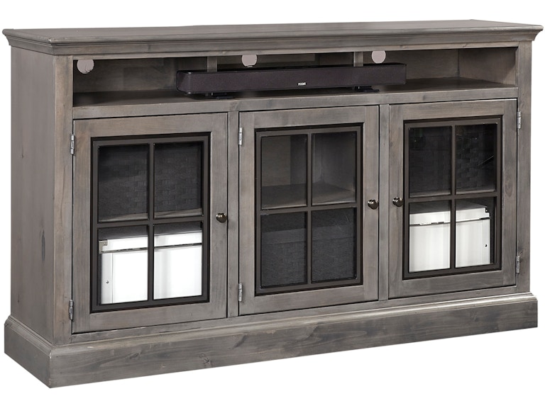 Aspenhome Living Room 66 Inch Highboy Console With 3 Doors DR1243-GRY At Norwood Furniture