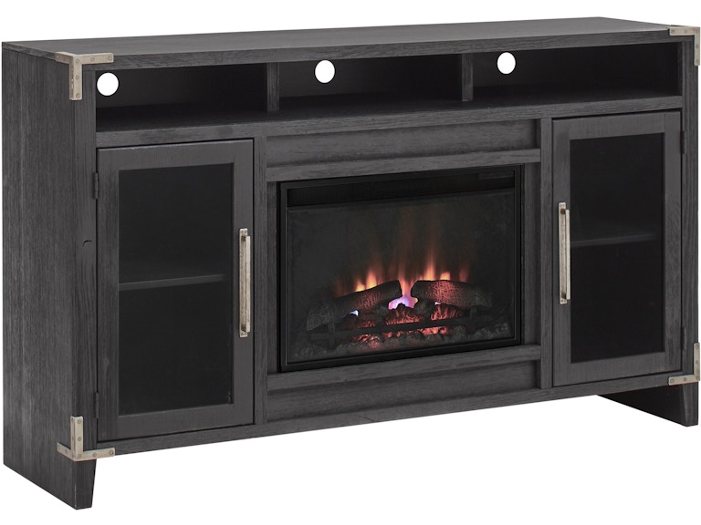 aspenhome Living Room 66 Inch Highboy Fireplace Console WMJ1940-VBK at Norwood Furniture