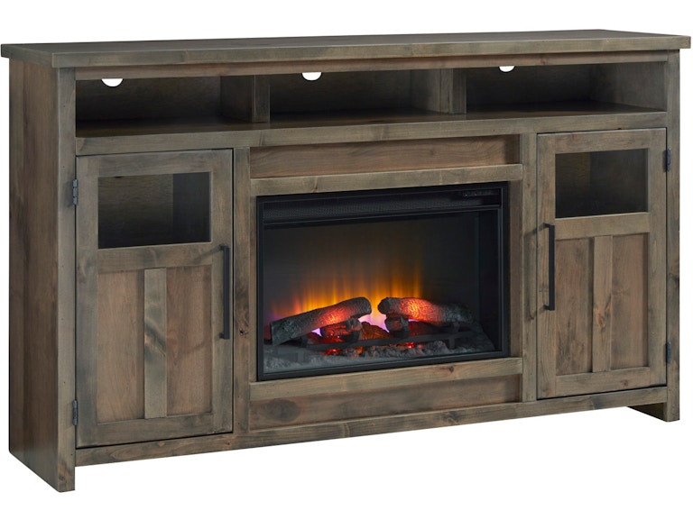 aspenhome Living Room 66 Inch Highboy Fireplace Console DTT1940-SBR at Norwood Furniture