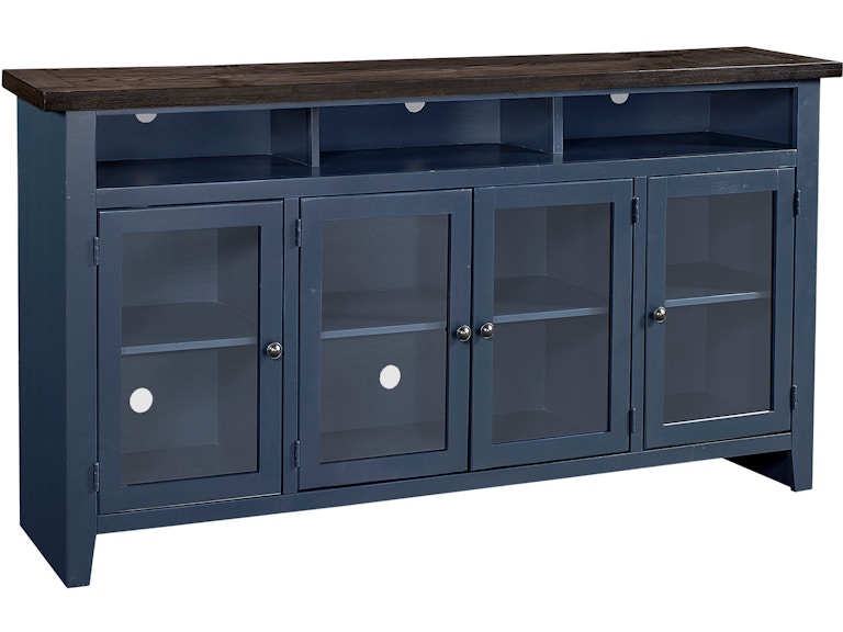 aspenhome Living Room 74 Inch Highboy Console with 4 Doors WME1255-DBK at Norwood Furniture