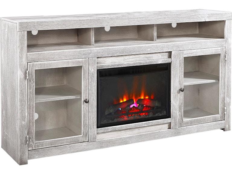 aspenhome Living Room 74 Inch Highboy Fireplace Console with 2 Doors DY1955-GHT at Norwood Furniture