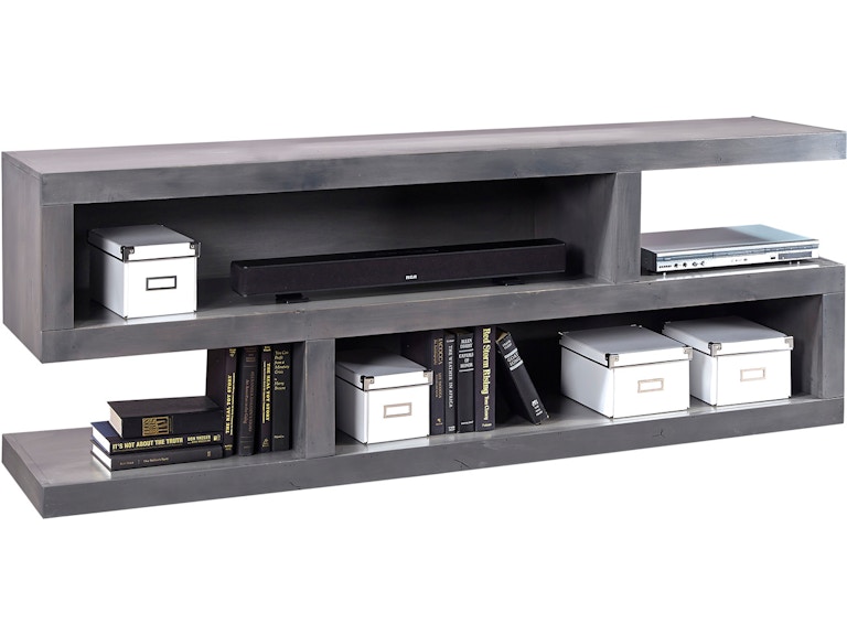 aspenhome Living Room 74 Inch Open S Console DL1075-GRY at Norwood Furniture
