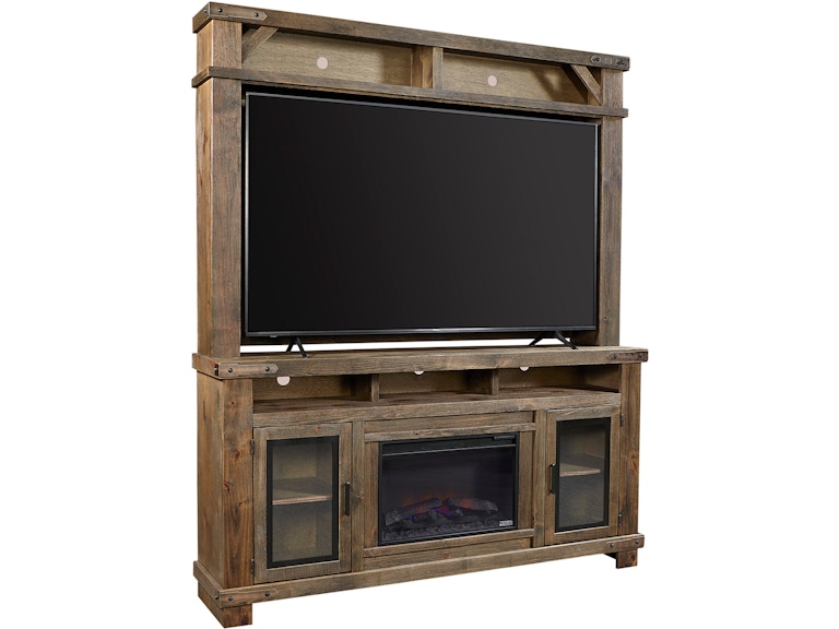aspenhome Living Room 79 Inch Fireplace Console and Hutch WDO-405 at Norwood Furniture