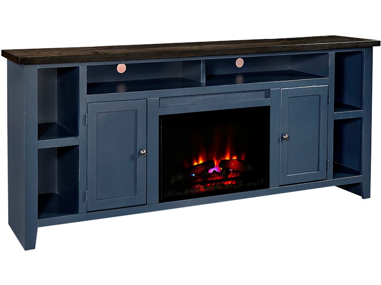 aspenhome Living Room 84 Inch Fireplace Console with 2 Doors ME1902-MBL at Norwood Furniture