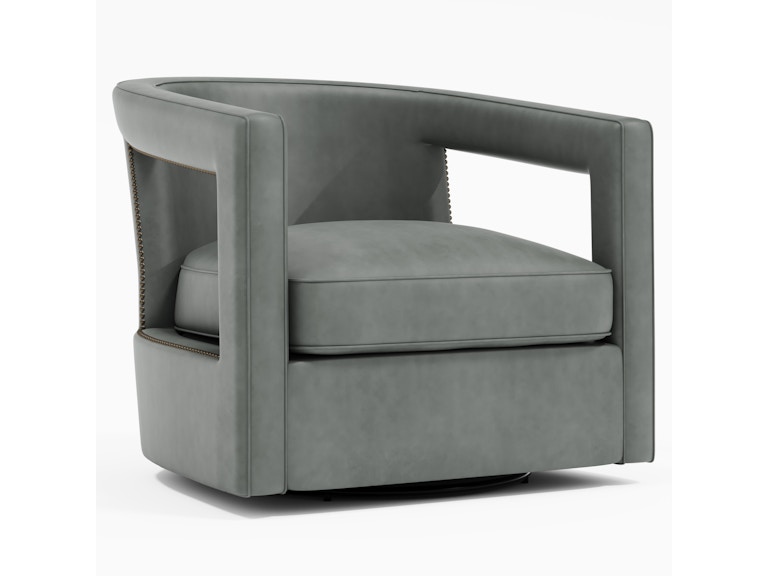 Bernhardt Interiors Living Room Alana Leather Swivel Chair N18SLQ at Norwood Furniture