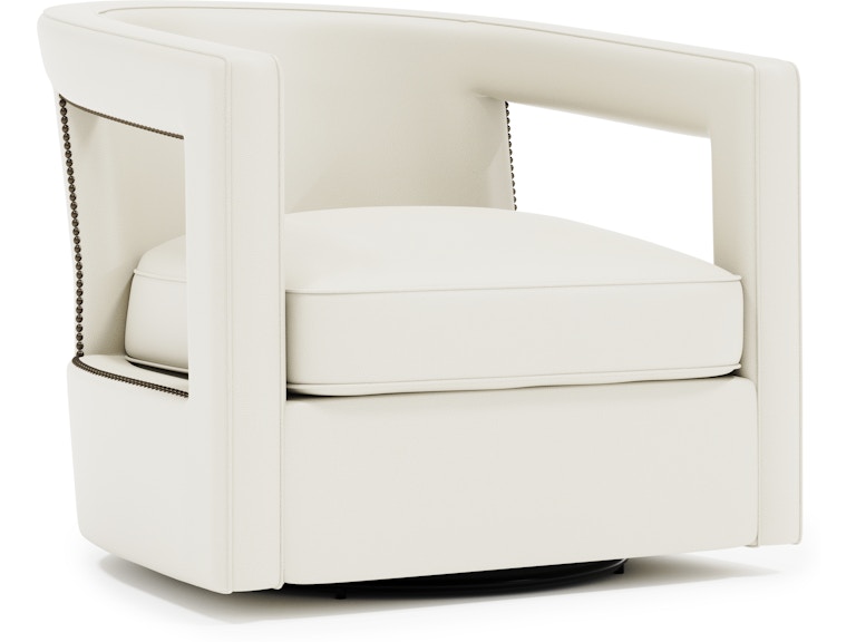 Bernhardt Interiors Living Room Alana Leather Swivel Chair N1118SL at Norwood Furniture