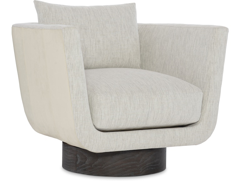 Bernhardt Interiors Living Room Gemma Leather-Fabric Swivel Chair N653SLF at Norwood Furniture