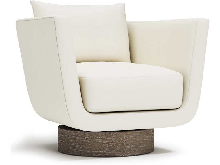 Bernhardt Interiors Living Room Gemma Leather Swivel Chair N6503SL at Norwood Furniture