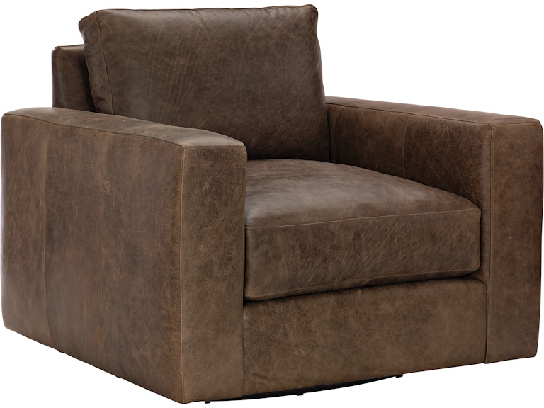Bernhardt Living Living Room Dawkins Leather Swivel Chair 922SLO at Norwood Furniture