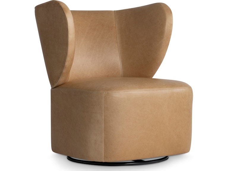 Bernhardt Living Living Room Oliver Leather Swivel Chair 1714SL at Norwood Furniture