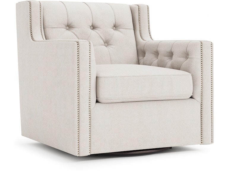 Bernhardt Living Room Candace Fabric Swivel Chair B7272S at Norwood Furniture