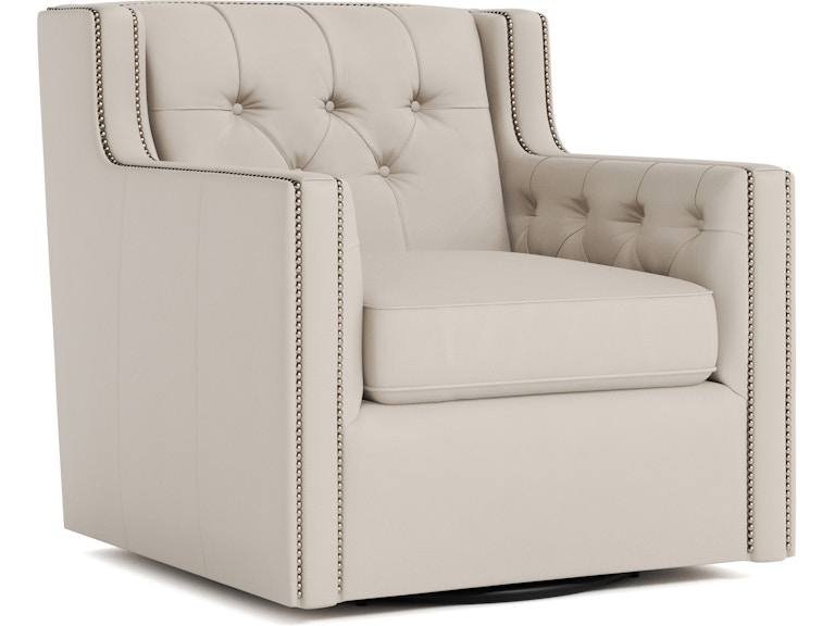 Bernhardt Living Room Candace Leather Swivel Chair 727SL at Norwood Furniture