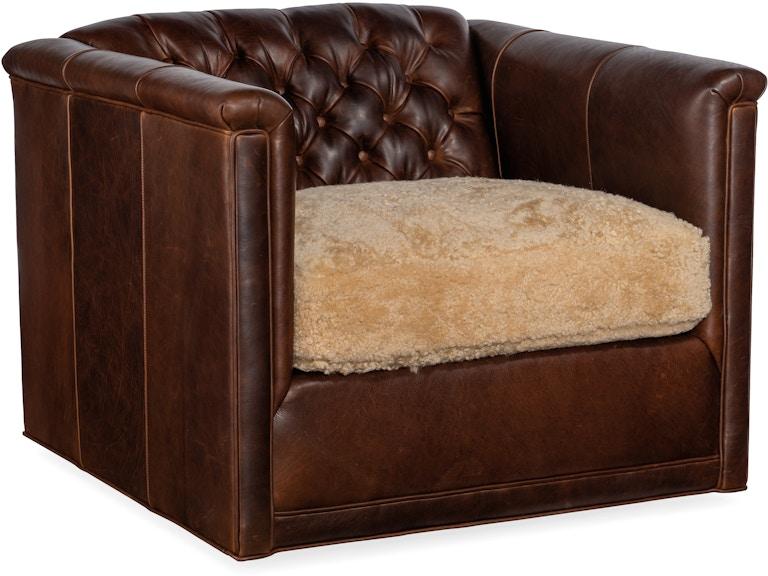Bradington Young Living Room Jaden Swivel Tufted Chair 517-25SW at Norwood Furniture