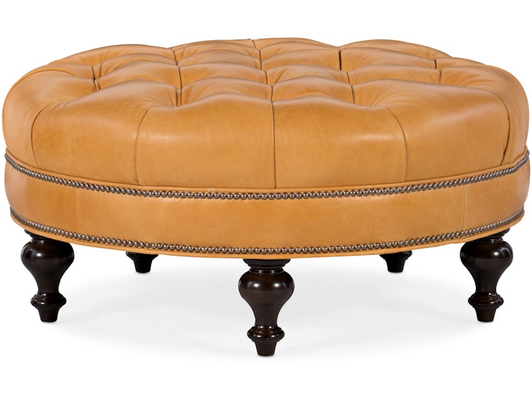 Bradington Young Living Room Well-Rounded Tufted Ottoman 805-RD at Norwood Furniture