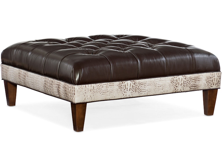 Bradington Young Living Room XL Fair-N-Square Tufted Ottoman 807-SQ at Norwood Furniture
