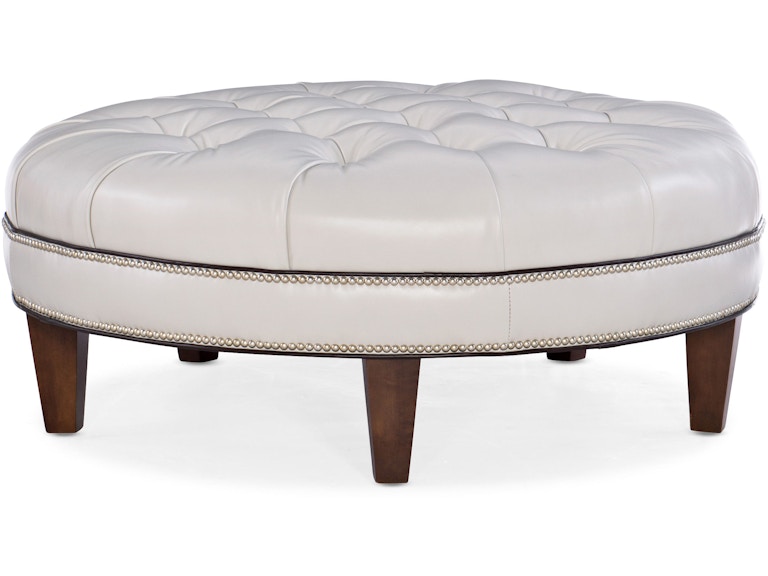 Bradington Young Living Room XL Well-Rounded Tufted Ottoman 807-RD at Norwood Furniture