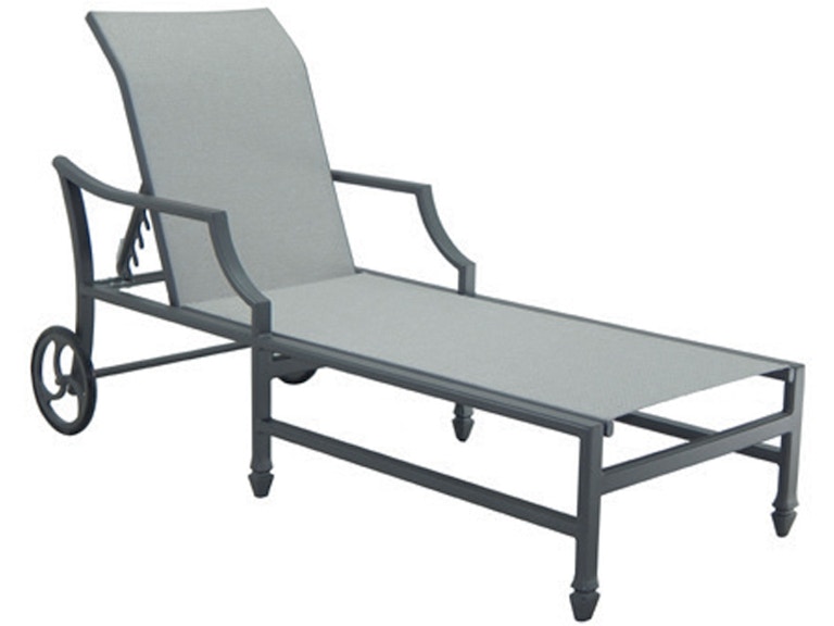 Castelle Outdoor Furniture Lancaster Adjustable Sling Chaise Lounge 9C92S at Norwood Furniture