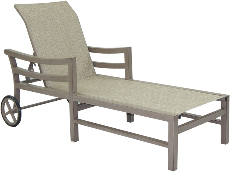 Castelle Outdoor Furniture Roma Adjustable Sling Chaise Lounge 9692S at Norwood Furniture