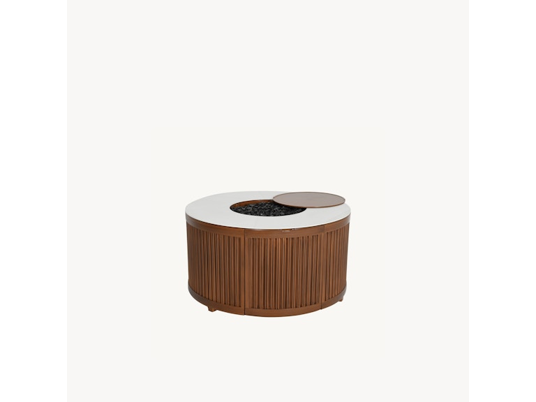 Castelle Outdoor Furniture Samara 42" Round Coffee Table with Firepit B6CF42WL at Norwood Furniture
