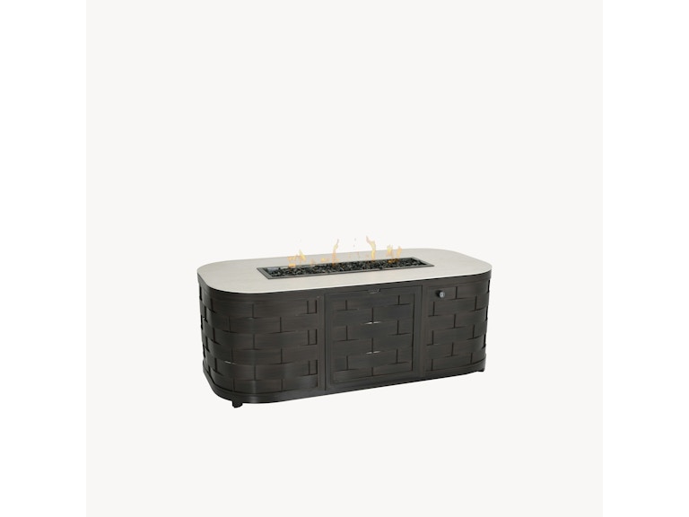 Castelle Outdoor Heating Biscayne 30" x 60" Oval Coffee Table with Firepit C5RF3060WL at Norwood Furniture