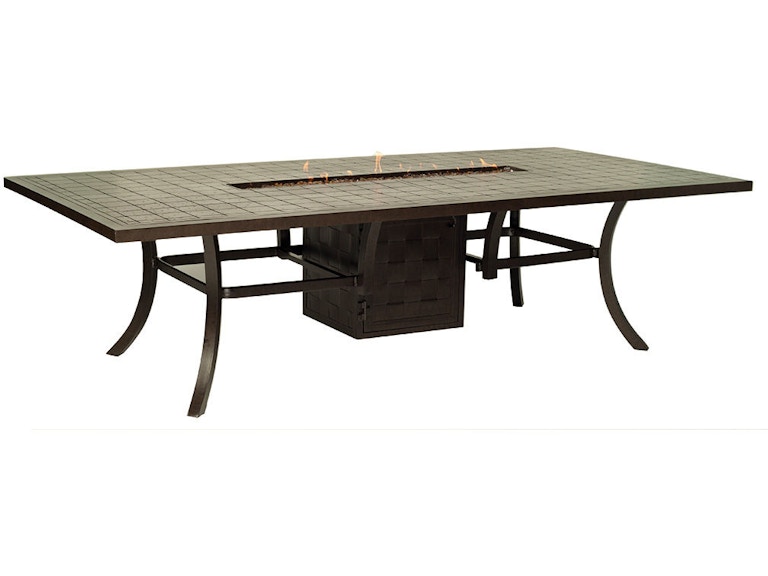 Castelle Outdoor Heating Classical 54" X 108" Rectangular Classical Dining Table With Firepit VRF108WL at Norwood Furniture