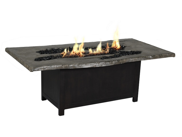 Castelle Outdoor Heating Nature's Wood Rectangular Firepit Coffee Table F1NRF32WL at Norwood Furniture
