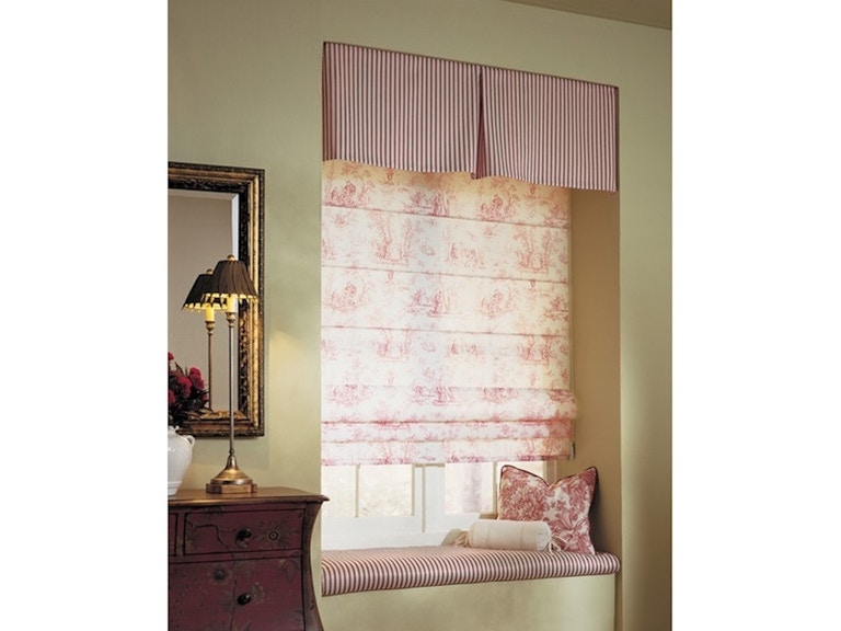Drapery Department Bedroom Box Pleated Valance Over Roman Shades BPV RS At Norwood Furniture