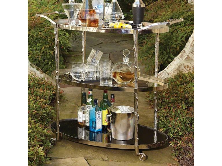 Global Views Bar and Game Room Arbor Bar Cart-Nickel 8.82048 at Norwood Furniture