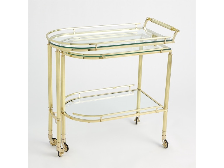 Global Views Bar and Game Room Gallery Folding Bar-Shiny Brass 9.93555 at Norwood Furniture