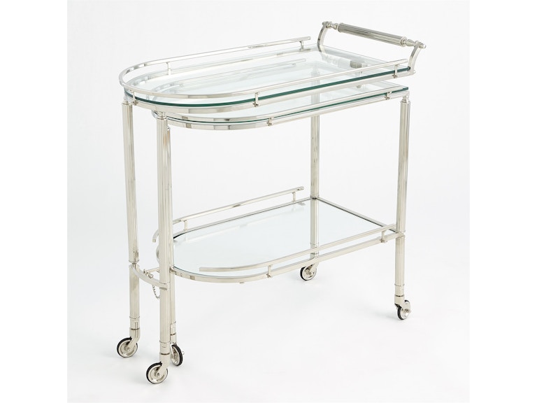 Global Views Bar and Game Room Gallery Folding Bar-Shiny Nickel 9.93554 at Norwood Furniture
