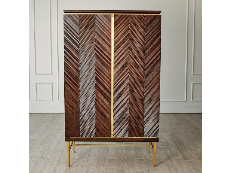 Global Views Bar and Game Room Latilla Tall Bar Cabinet NW7.90019 at Norwood Furniture