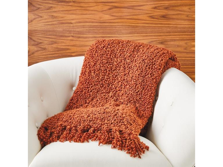 Global Views Bedding Textured Boucle Throw-Rust 7.91484 at Norwood Furniture