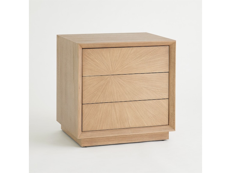 Global Views Bedroom Burst Bedside Chest-Nutmeg-Left 2.20010 At Norwood Furniture