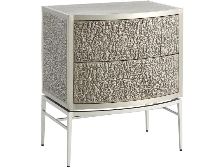 Global Views Bedroom Crinkle Bedside Chest-Nickel/Antique Nickel 7.91133 at Norwood Furniture