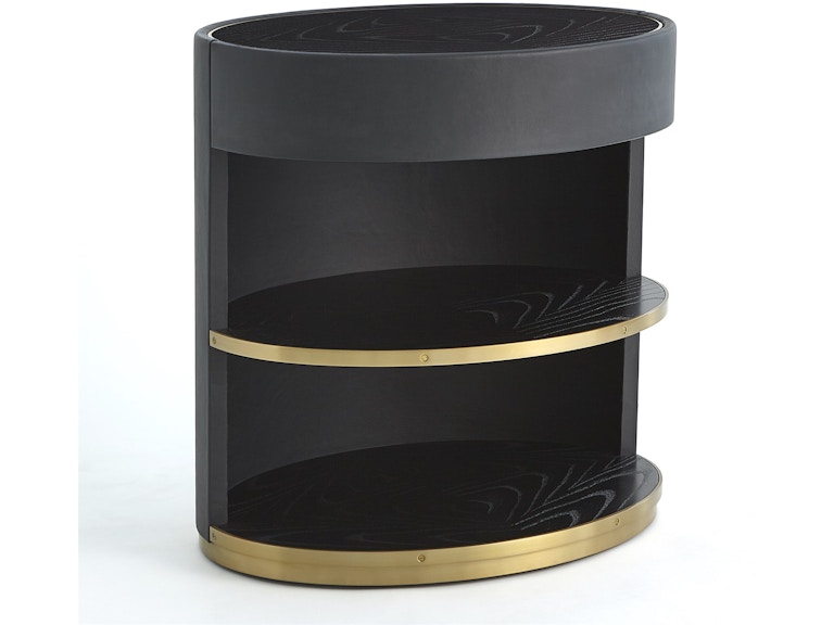 Global Views Bedroom Ellipse Bedside Cabinet-Black AG2.20026 at Norwood Furniture