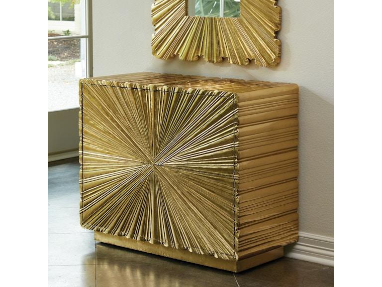 Global Views Bedroom Linenfold Two-Drawer Chest-Brass 9.92663 at Norwood Furniture