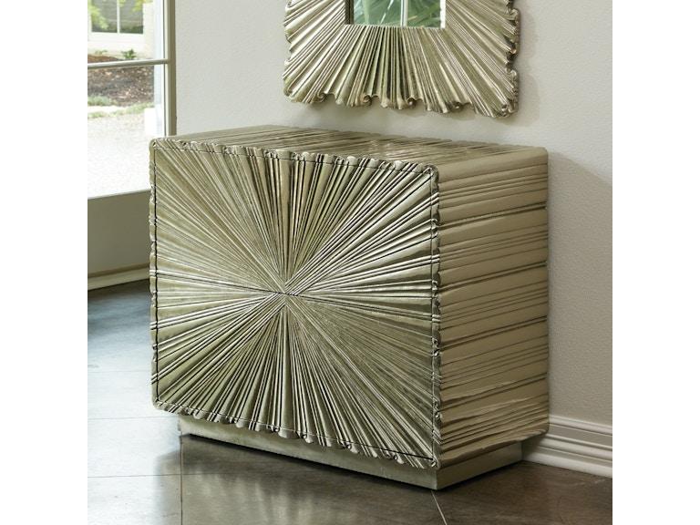 Global Views Bedroom Linenfold Two-Drawer Chest-Silver 9.92664 at Norwood Furniture