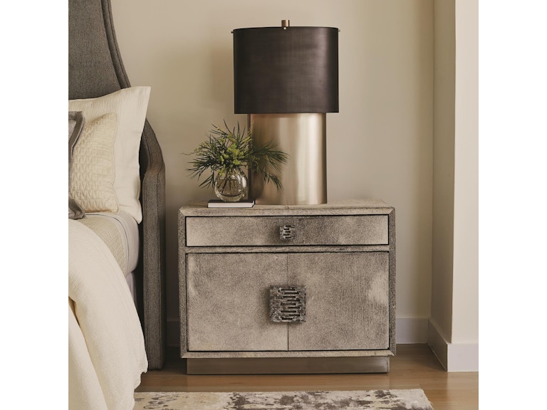 Global Views Bedroom Metro Nightstand-Grey Hair-on-Hide 7.91046 at Norwood Furniture