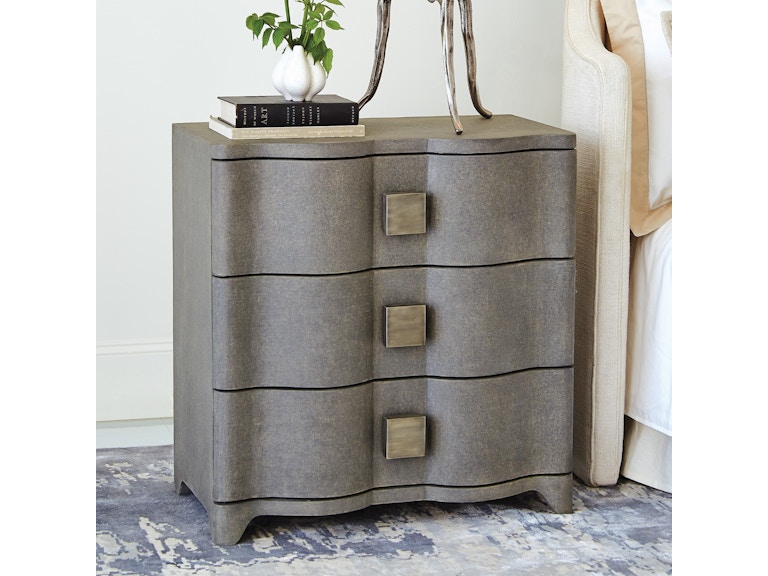 Global Views Bedroom Toile Linen Bedside Chest-Grey 7.20159 at Norwood Furniture