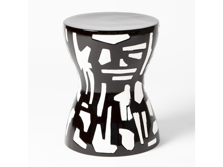 Global Views Casual Dining Abstract Stool-Black/White ASH1.10046 at Norwood Furniture