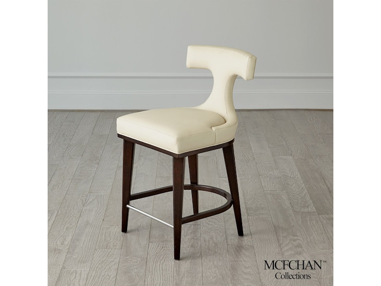 Global Views Casual Dining Anvil Back Counter Stool-Ivory Leather MC-2518 at Norwood Furniture